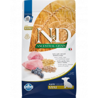 FARMINA N&amp;D Low Grain Puppy Mini Hrana uscata catei talie mica, cu miel si afine 2.5 kg