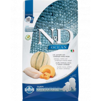 FARMINA N&amp;D Ocean Hrana uscata catei talie medie sau mare, cu cod, dovleac si pepene galben - 2,5 kg