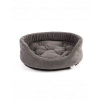 FERA Pat oval cu perna pentru caini, gri, Marime XL: 75x62x22 cm