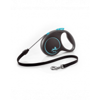FLEXI Black Design lesa automata cu sir pentru caini, albastru, marimea M, 5 m