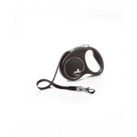 FLEXI Black Design lesa automata cu banda pentru caini, negru, marimea S, 5 m