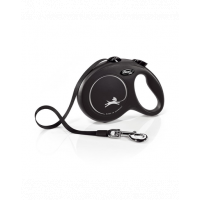 FLEXI New Classic lesa automata cu banda pentru caini, negru, marimea L, 5 m