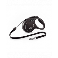 FLEXI New Classic lesa automata cu sir pentru caini, negru, marimea M, 5 m