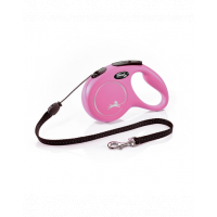 FLEXI New Classic lesa automata cu sir pentru caini, roz, marimea M, 5 m