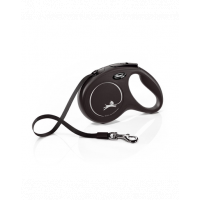 FLEXI New Classic lesa automata pentru caini, negru, marimea M, 5 m