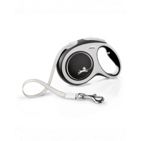 FLEXI New Comfort lesa automata cu banda pentru caini, negru, marimea L, 5 m