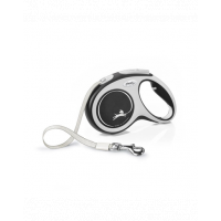 FLEXI New Comfort lesa automata cu banda pentru caini, alb negru, marimea M, 5 m