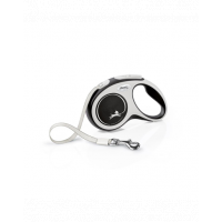 FLEXI New Comfort lesa automata cu banda pentru caini, alb negru, marimea S, 5 m