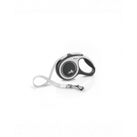 FLEXI New Comfort lesa automata cu banda pentru caini, alb negru, marimea XS, 3 m