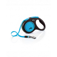 FLEXI New Neon lesa automata pentru caini, albastru, marimea M, 5 m