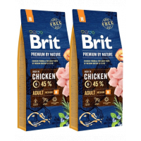 BRIT Premium By Nature Adult Medium M hrana caini adulti de talie medie 30 kg (2 x 15 kg)