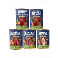 SIMPLY FROM NATURE Hrana umeda pentru caini, mix arome 30 x 400g