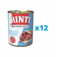 RINTI Kennerfleisch Poultry hearts 12 x 400 g hrana caini, cu inimi de pasare