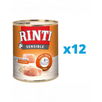 RINTI Sensible hrana umeda caini adulti cu alergii alimentare, cu pui si orez 12 x 800 g