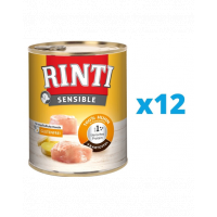 RINTI Sensible hrana umeda caini adulti cu alergii alimentare, cu pui si cartof 12 x 800 g