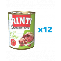 RINTI Kennerfleisch Wild boar hrana umeda 12 x 800 g cu mistret
