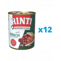 RINTI Kennerfleisch Venison hrana umeda caini adulti 12 x 800 g, cu vanat
