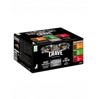 CRAVE Dog Dose Mixed Multipack Hrana umeda pentru caini adulti, mix de carne 6x400 g