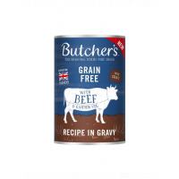 BUTCHER'S Original Recipe in Gravy hrana umeda caini, bucati de vita in sos, conserva 400g