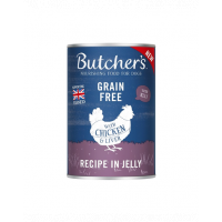 BUTCHER'S Original Recipe in Jelly hrana umeda caini, bucati de pui in jeleu, conserva 400g