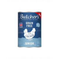BUTCHER'S Original Junior hrana caini juniori, bucati de pui in jeleu, conserva 400g