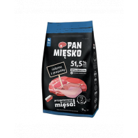 PAN MIĘSKO Hrana uscata caini junior talie mare, cu vitel si prepelita 9 kg