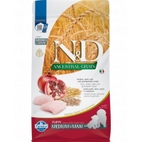 FARMINA N&amp;D Ancestral Grain Dog Hrana uscata pentru catei de talie mica si medie, cu pui si ovaz 2,5 kg