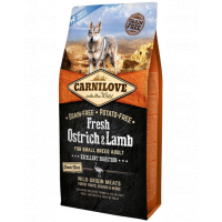 CARNILOVE Fresh Adult Small Breed hrana uscata caini adulti de talie mica, cu strut si miel 12 kg (2 x 6 kg)