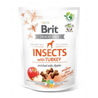 BRIT Care Dog Crunchy Crakcer Insect&amp;Turkey recompense crocante pentru caini, cu insecte si curcan 200 g