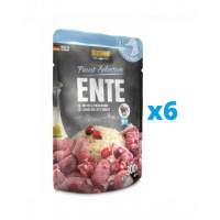 BELCANDO Finest Selection hrana umeda pentru caini, cu rata cu orez si merisoare de munte 6x300 g
