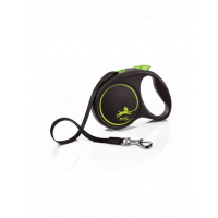 FLEXI Black Design lesa automata cu sir pentru caini, verde, marimea M, 5 m