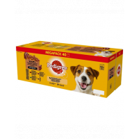 PEDIGREE Adult Hrana umeda caini, mix arome 40x100 g vita, miel, ficat si rata