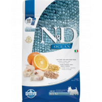 FARMINA N&amp;D Ocean Adult Mini Hrana uscata pentru caini adulti de talie mica, cu cod si ovaz 800 g