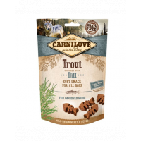 CARNILOVE Semi Moist Snacks recompense moi pentru caini, cu pastrav si marar 200 g