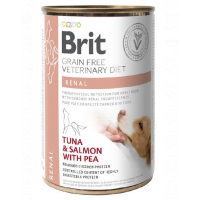 BRIT Veterinary Diet Renal Tuna&amp;Salmon&amp;Pea hrana umeda caini pentru functia renala 400 g