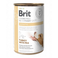 BRIT Veterinary Diet Hepatic Turkey&amp;Pea hrana umeda pentru afectiuni hepatice pentru caini 400 g