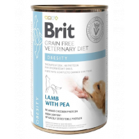 BRIT Veterinary Diet Obesity Lamb&amp;Pea hrana umeda caini obezi 400 g
