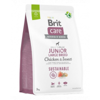 BRIT Care Sustainable Junior Large Breed 3 kg Hrana catei de talie mare, cu pui si insecte