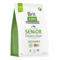 BRIT CARE Sustainable Senior Chicken &amp; Insect 3 kg hrana caini seniori, cu pui si insecte