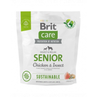 BRIT CARE Sustainable Senior Chicken &amp; Insect hrana caini seniori 1 kg cu pui si insecte