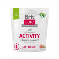 BRIT Care Dog Sustainable Activity Chicken &amp; Insect hrana caini adulti activi 1 kg pui si insecte