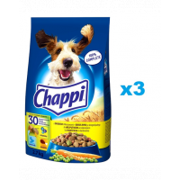 CHAPPI Hrana pentru caini, cu pasare 3x2.7kg