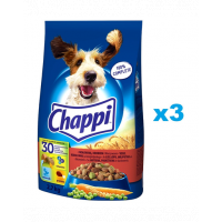CHAPPI Hrana uscata pentru caini adulti 3x2.7kg cu vita