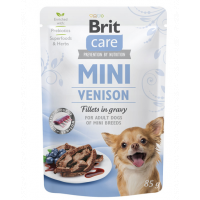 BRIT CARE Mini Adult Pouch Venison 24x85g Hrana umeda cu vanat pentru caini de talie mica
