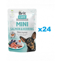 BRIT Care Mini Pouch plic hrana umeda caini sterilizati 24x85g pentru rase mici