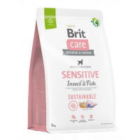 BRIT CARE Dog Sustainable Sensitive Insect&amp;Fish hrana caini cu sensibilitati ale pielii, blanii 3 kg cu peste si insecte
