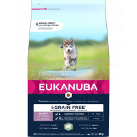 EUKANUBA Grain Free L Puppy 3 kg Hrana catei talie mare, cu miel