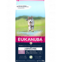 EUKANUBA Grain Free L Puppy 12 kg Sac hrana uscata pentru catei talie mare, cu miel