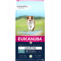 EUKANUBA Grain Free S/M Adult 12 kg Hrana caini talie mica si medie, cu miel