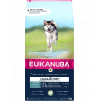 EUKANUBA Grain Free L Adult 12 kg Sac hrana pentru caine de talie mare, cu miel